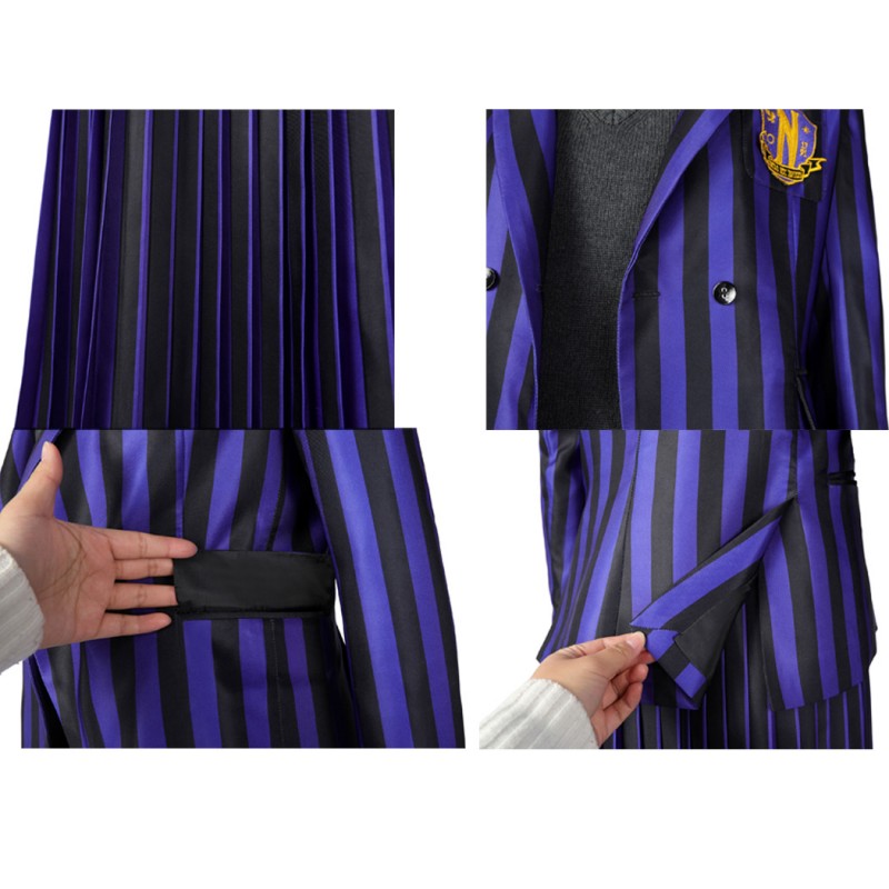 Wednesday 2 Costume The Addams Family Nevermore Academy Uniform Purple Cosplay Suit