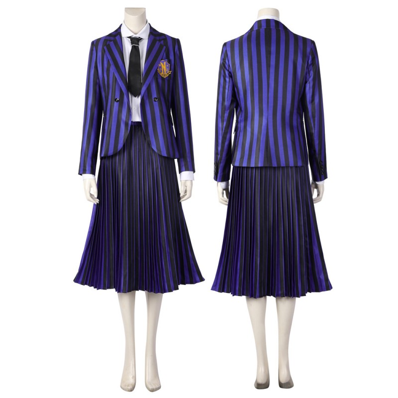 Wednesday 2 Costume The Addams Family Nevermore Academy Uniform Purple Cosplay Suit