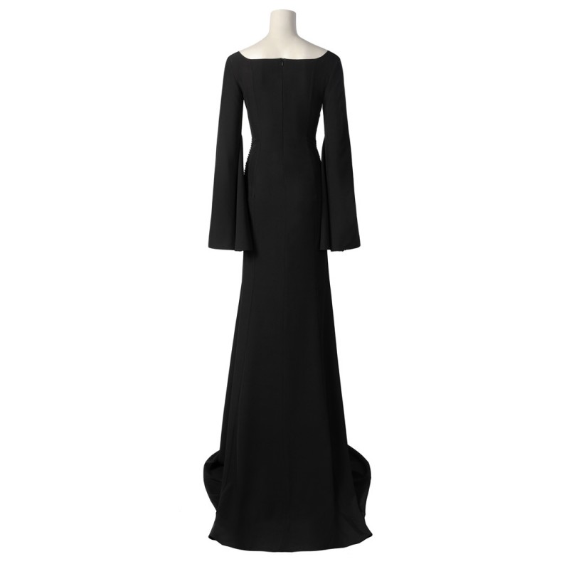 The Addams Family 2 Morticia Addams Costume Wednesday Cosplay Suit Black Dress