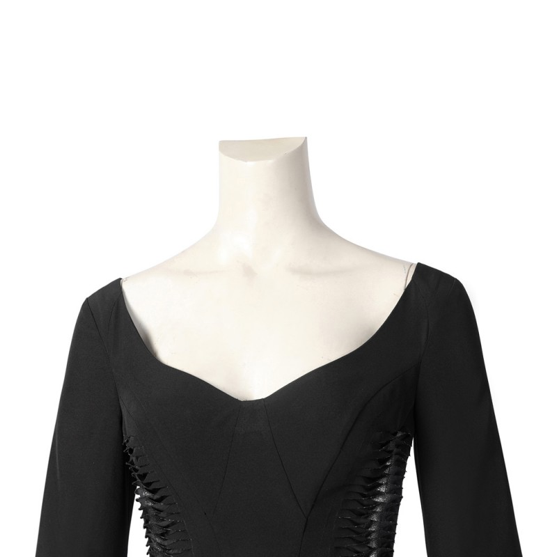 The Addams Family 2 Morticia Addams Costume Wednesday Cosplay Suit Black Dress