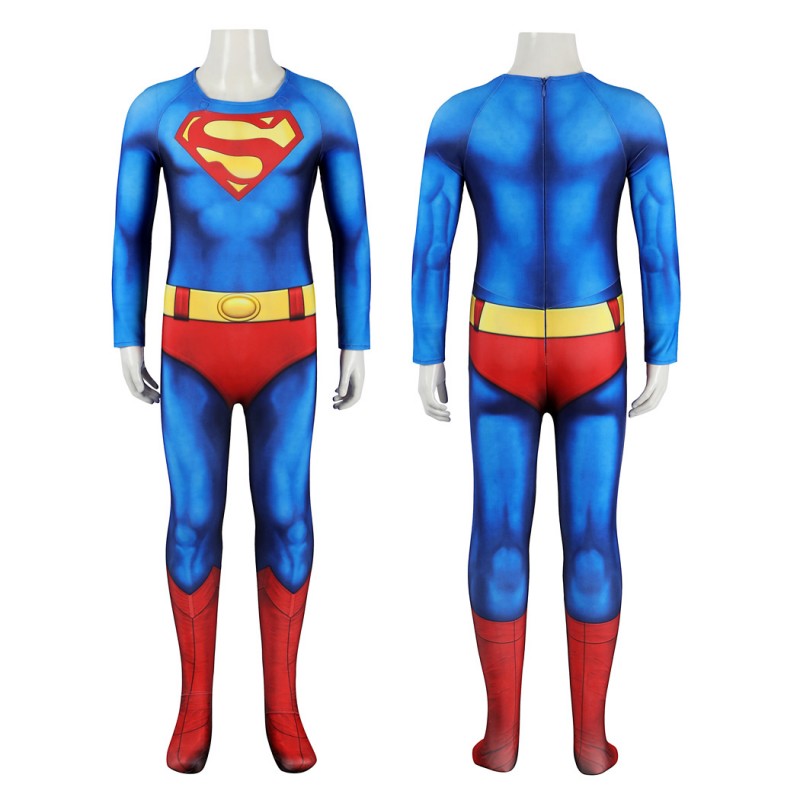 Kids Clark Kent 1978 Jumpsuit Printer Polyester Suit Christopher Reeve Cosplay Costume