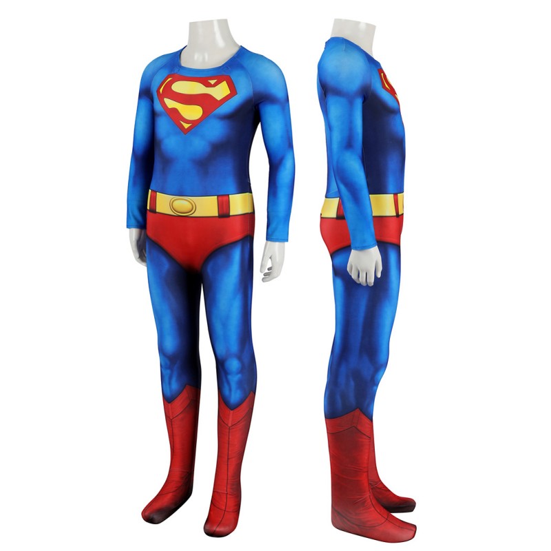 Kids Clark Kent 1978 Jumpsuit Printer Polyester Suit Christopher Reeve Cosplay Costume