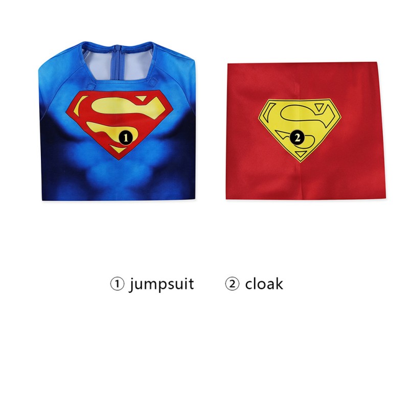 Kids Clark Kent 1978 Jumpsuit Printer Polyester Suit Christopher Reeve Cosplay Costume