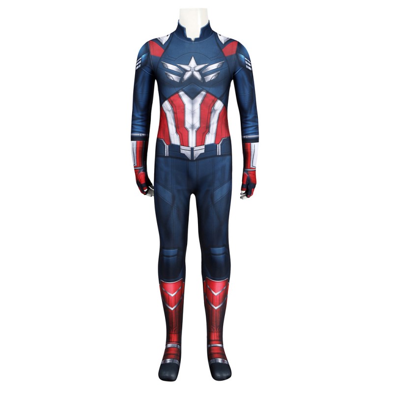 Kids Captain America 4 Brave New World Jumpsuit Printer Cosplay Costume Polyester Suit
