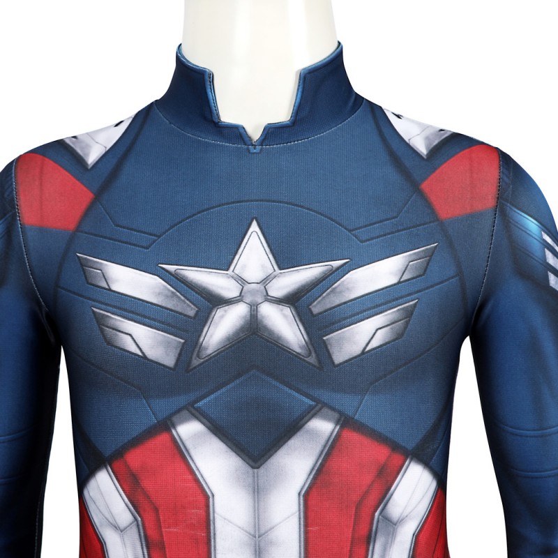 Kids Captain America 4 Brave New World Jumpsuit Printer Cosplay Costume Polyester Suit
