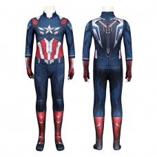 Kids Captain America 4 Brave New World Jumpsuit Printer Cosplay Costume Polyester Suit