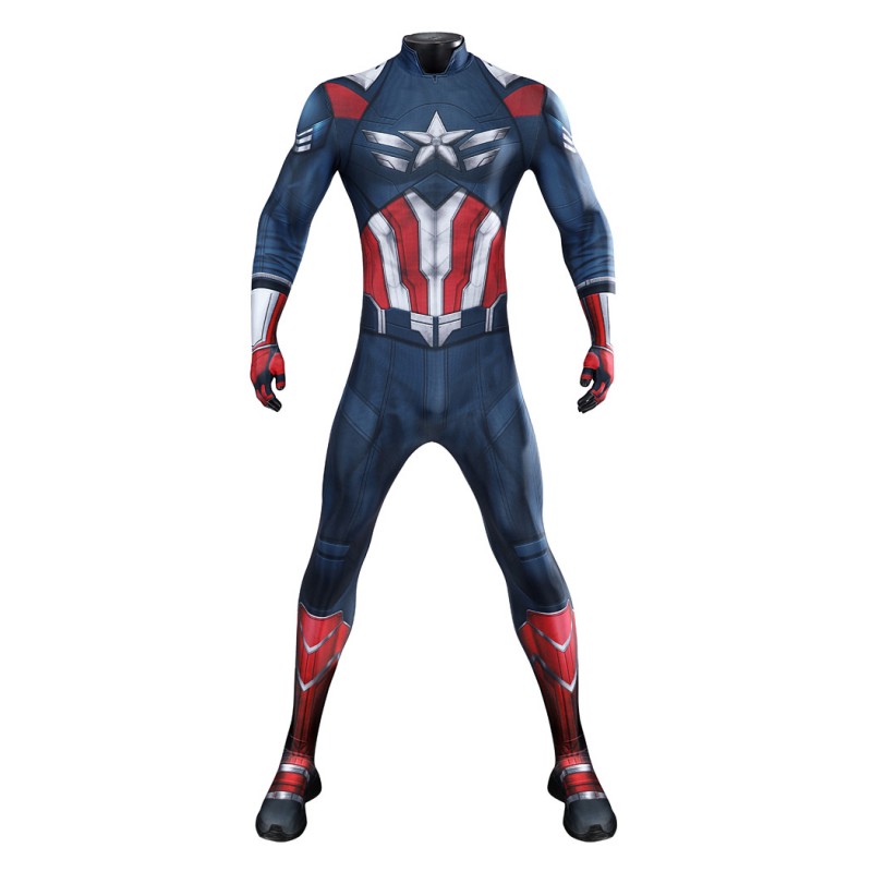 Captain America Brave New World Jumpsuit Falcon Sam Wilson Cosplay Costume Printed Suit