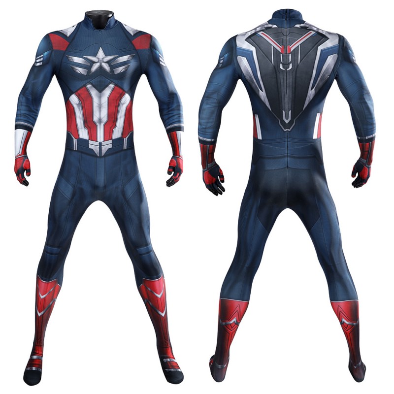 Captain America Brave New World Jumpsuit Falcon Sam Wilson Cosplay Costume Printed Suit