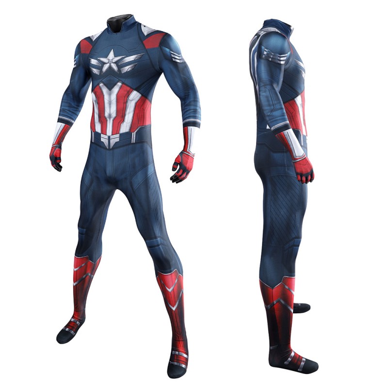 Captain America Brave New World Jumpsuit Falcon Sam Wilson Cosplay Costume Printed Suit
