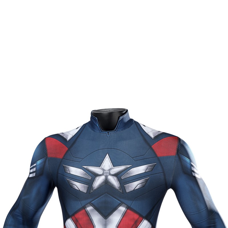 Captain America Brave New World Jumpsuit Falcon Sam Wilson Cosplay Costume Printed Suit