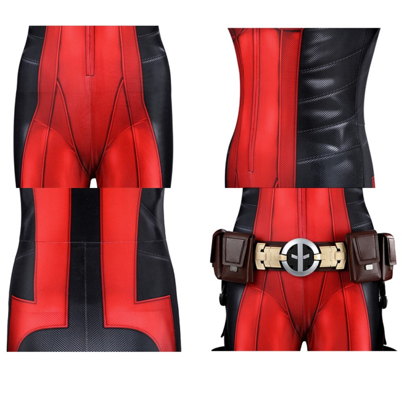 Lady Deadpool Jumpsuit Deadpool 3 Wolverine Cosplay Costume Red Suit with Accessories