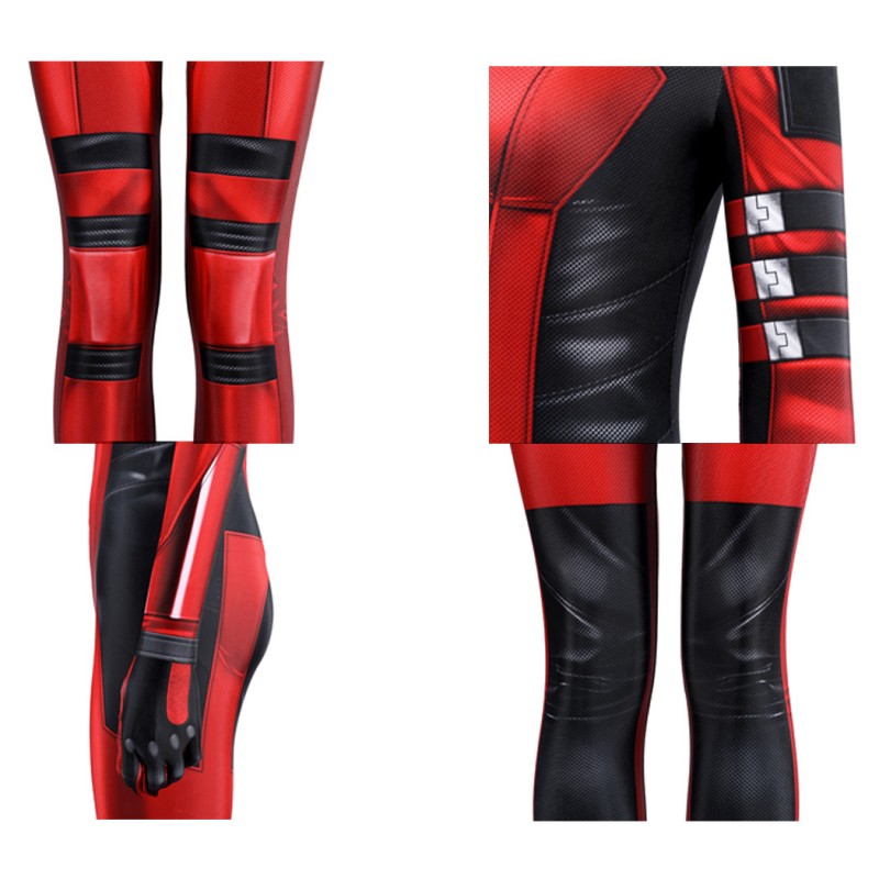 Lady Deadpool Jumpsuit Deadpool 3 Wolverine Cosplay Costume Red Suit with Accessories