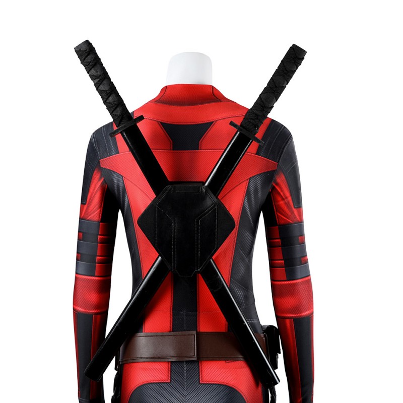 Lady Deadpool Jumpsuit Deadpool 3 Wolverine Cosplay Costume Red Suit with Accessories