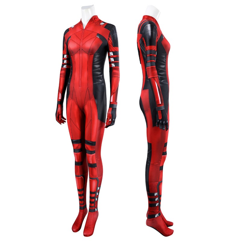 Lady Deadpool Jumpsuit Deadpool 3 Wolverine Cosplay Costume Red Suit with Accessories