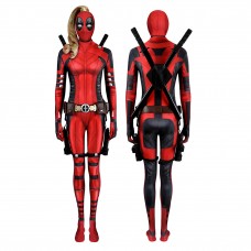Lady Deadpool Jumpsuit Deadpool 3 Wolverine Cosplay Costume Red Suit with Accessories