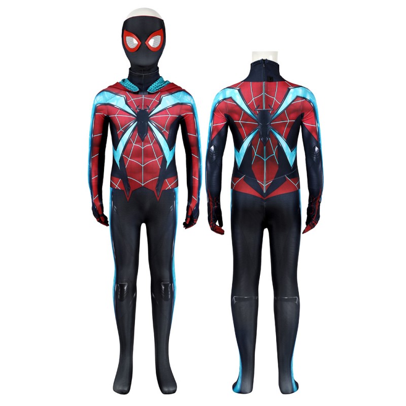 KIds Miles Morales Evolved Suit Spider-Man 2 Cosplay Costume
