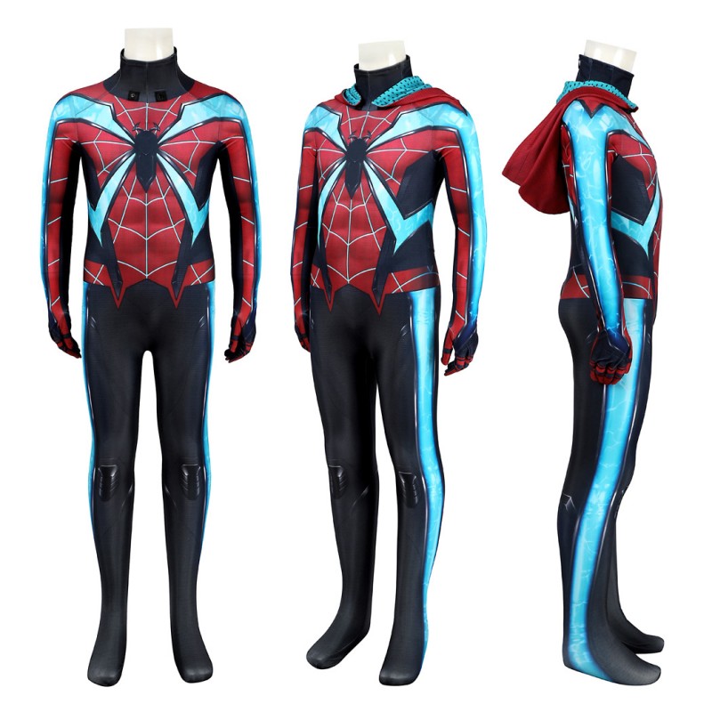 KIds Miles Morales Evolved Suit Spider-Man 2 Cosplay Costume