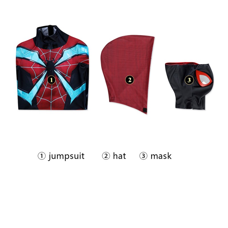 KIds Miles Morales Evolved Suit Spider-Man 2 Cosplay Costume