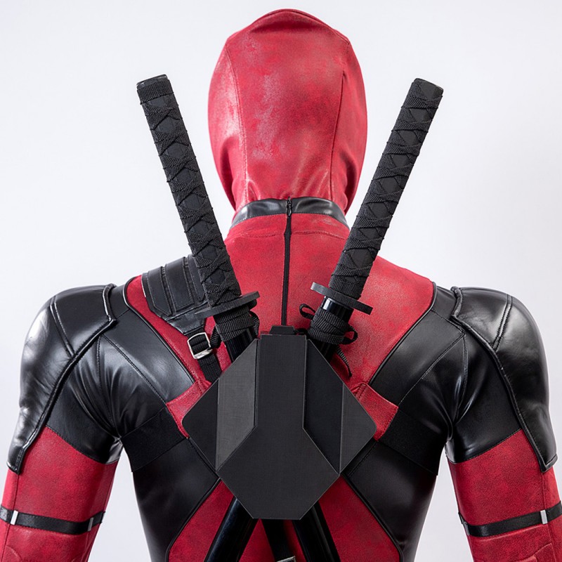 Deadpool 2 Wade Wilson Cosplay Costume Male Red Halloween Suit Deluxe Version