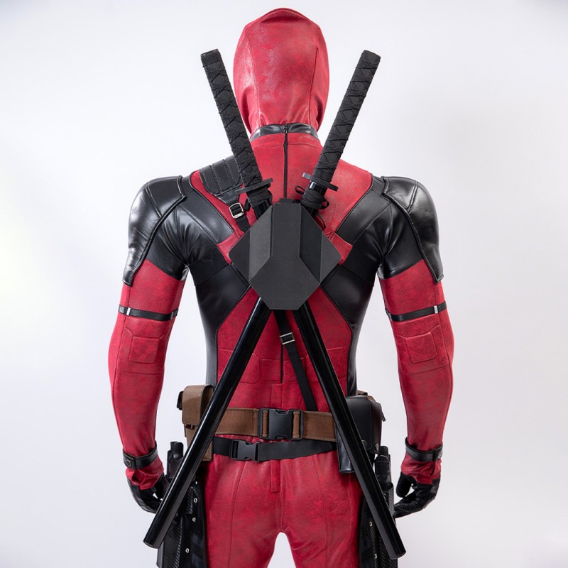 Deadpool 2 Wade Wilson Cosplay Costume Male Red Halloween Suit Deluxe Version
