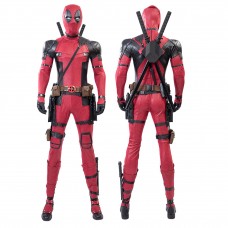 Deadpool 2 Wade Wilson Cosplay Costume Male Red Halloween Suit Deluxe Version