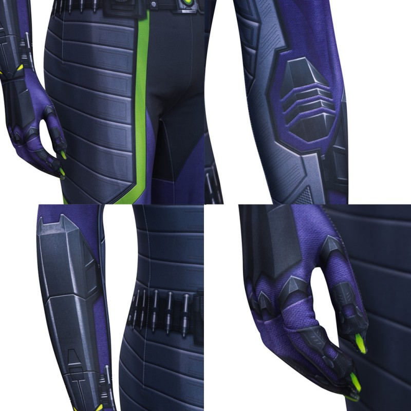 Purple Reign Suit Spider-Man 2 Miles Morales Cosplay Costume Male Printed Jumpsuit