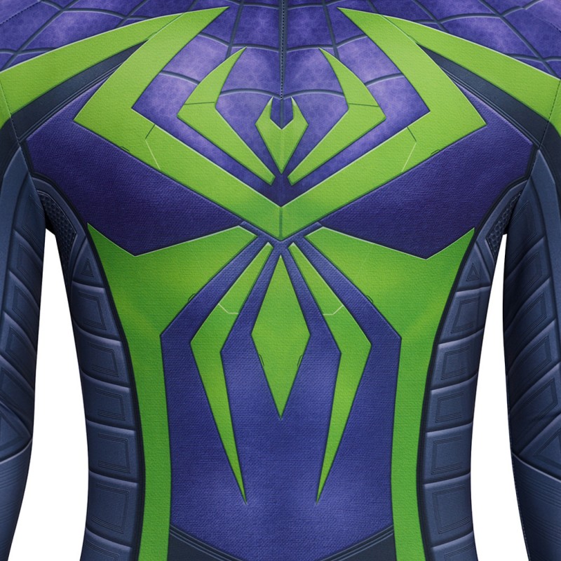 Purple Reign Suit Spider-Man 2 Miles Morales Cosplay Costume Male Printed Jumpsuit