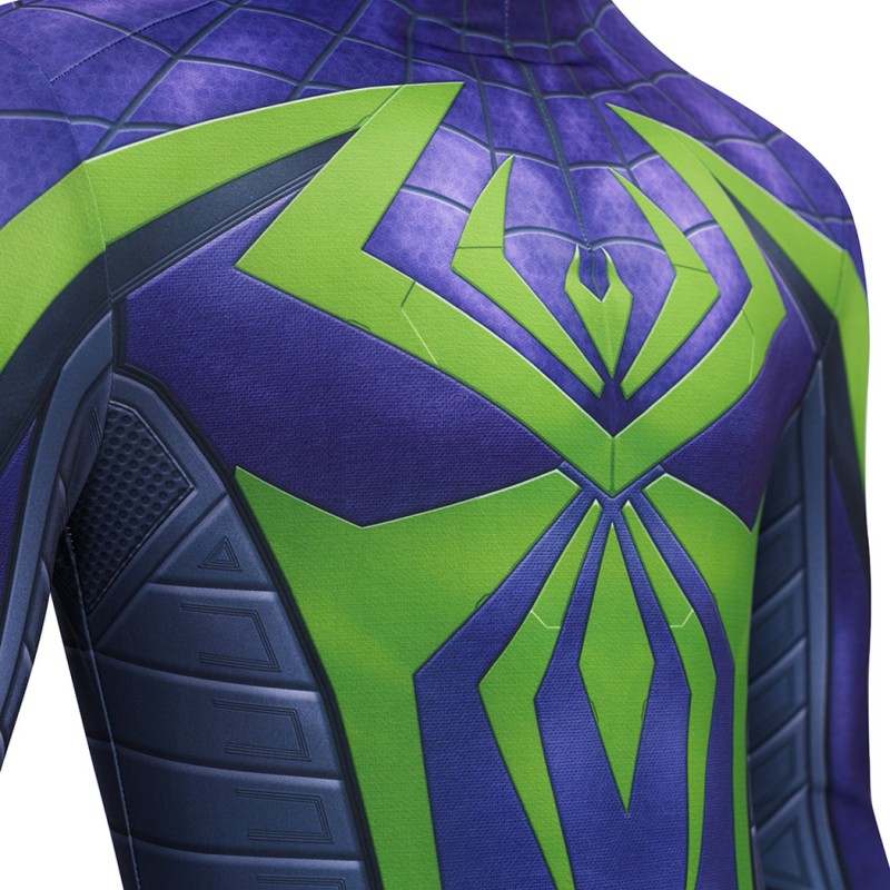 Purple Reign Suit Spider-Man 2 Miles Morales Cosplay Costume Male Printed Jumpsuit