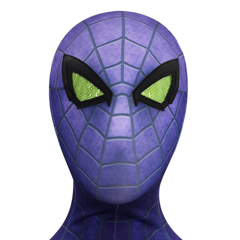 Purple Reign Suit Spider-Man 2 Miles Morales Cosplay Costume Male Printed Jumpsuit
