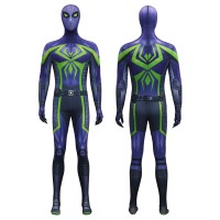 Purple Reign Suit Spider-Man 2 Miles Morales Cosplay Costume Male Printed Jumpsuit