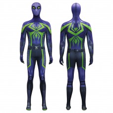 Purple Reign Suit Spider-Man 2 Miles Morales Cosplay Costume Male Printed Jumpsuit