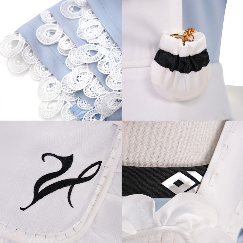 Final Fantasy XIV Blue Suit FF14 Cosplay Costume Women Dress Halloween Outfits