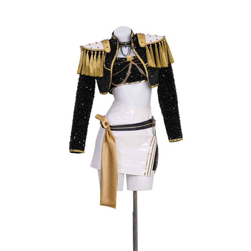 Kpop Demon Hunters Mira Golden Black Suit Jacket Skirt Outfit Cosplay Costume