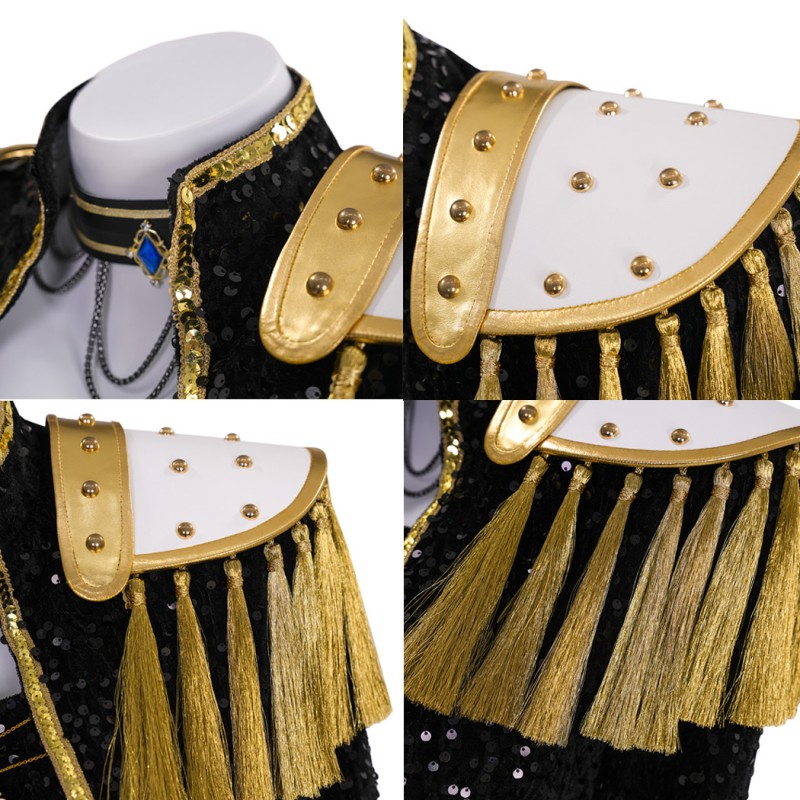 Kpop Demon Hunters Mira Golden Black Suit Jacket Skirt Outfit Cosplay Costume