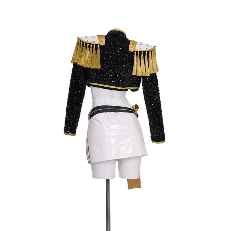 Kpop Demon Hunters Mira Golden Black Suit Jacket Skirt Outfit Cosplay Costume