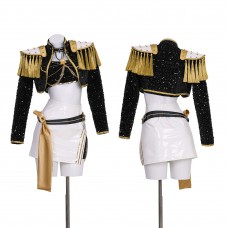 Kpop Demon Hunters Mira Golden Black Suit Jacket Skirt Outfit Cosplay Costume