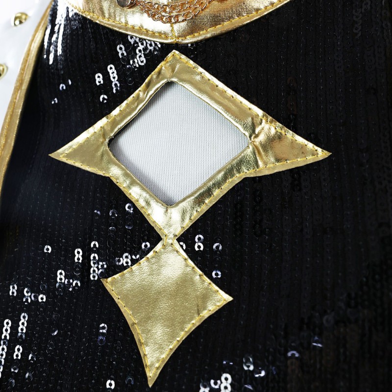 Kids Kpop Mira Rumi and Zoey Cosplay Costume Girls Black Golden Halloween Suit