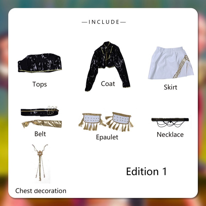 Kids Kpop Mira Rumi and Zoey Cosplay Costume Girls Black Golden Halloween Suit