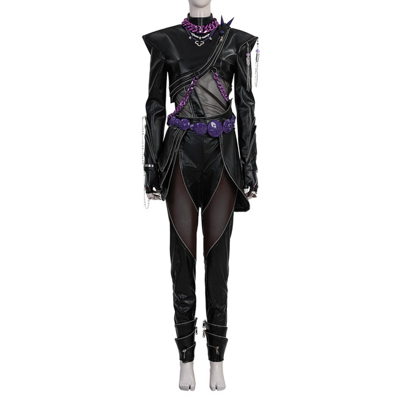 Kpop Rumi Cosplay Costume Black Leather Jacket Women Halloween Suit