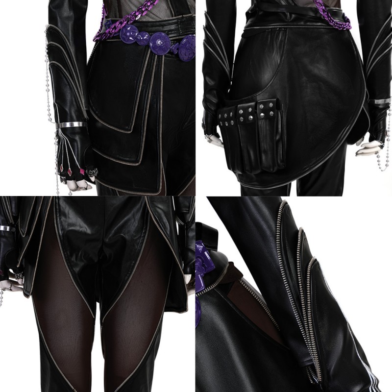 Kpop Rumi Cosplay Costume Black Leather Jacket Women Halloween Suit