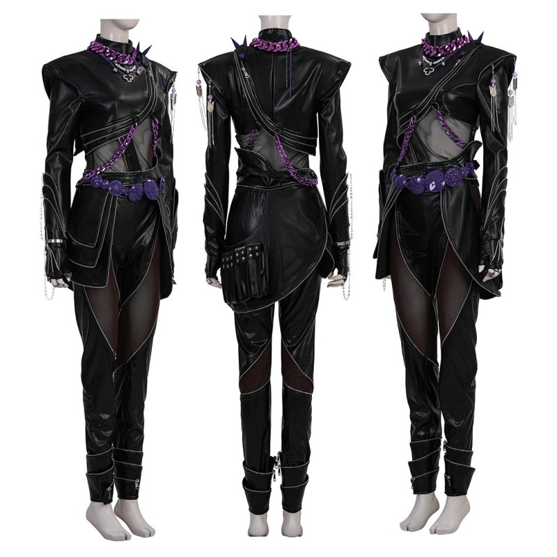 Kpop Rumi Cosplay Costume Black Leather Jacket Women Halloween Suit