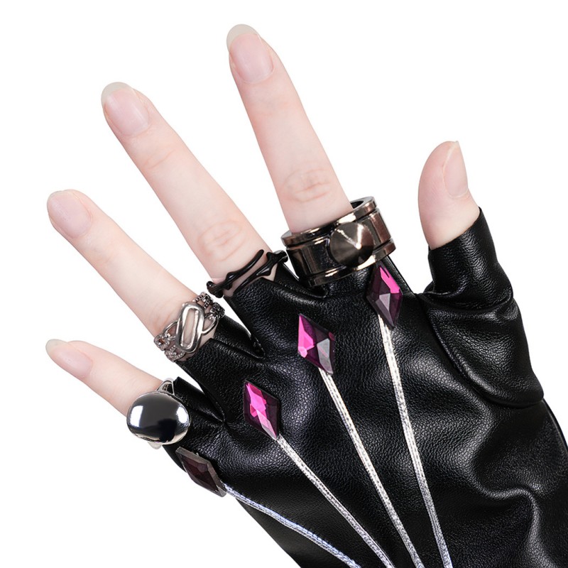 Kpop Rumi Cosplay Costume Black Leather Jacket Women Halloween Suit
