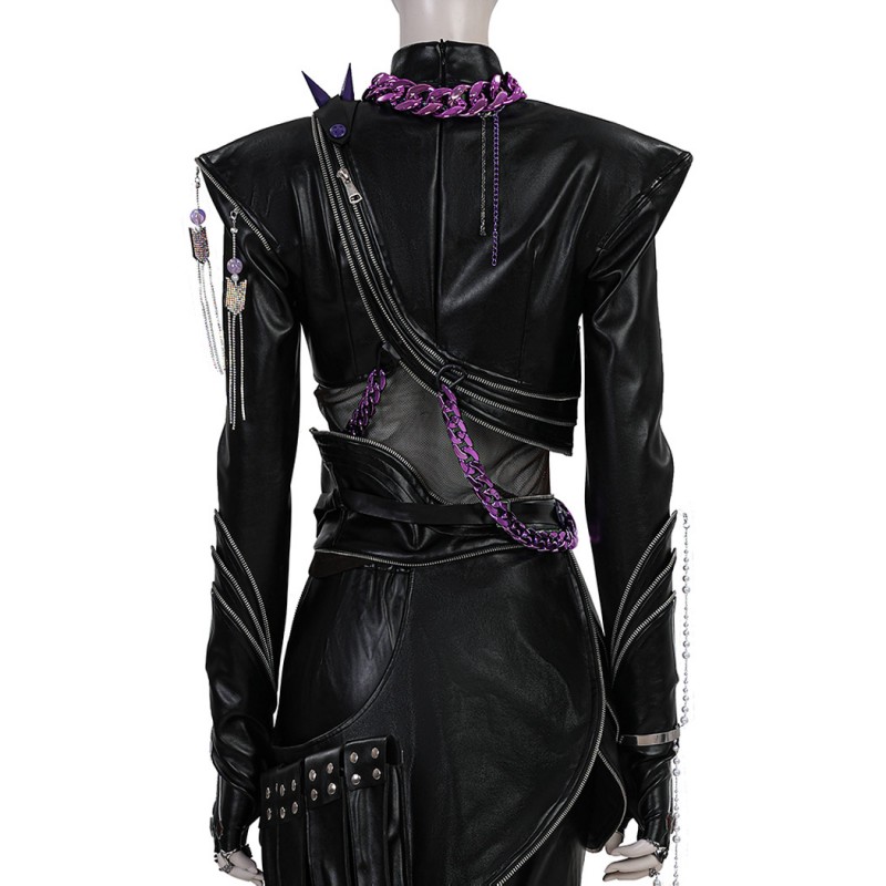 Kpop Rumi Cosplay Costume Black Leather Jacket Women Halloween Suit