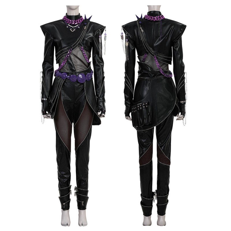 Kpop Rumi Cosplay Costume Black Leather Jacket Women Halloween Suit