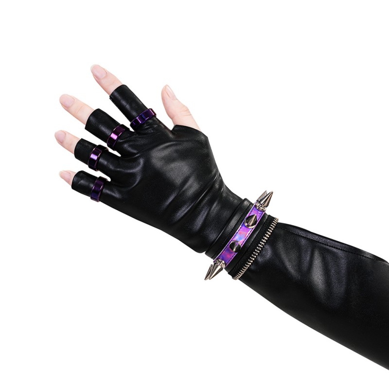 Kpop Zoey Cosplay Costume Black Leather Jacket Women Halloween Suit