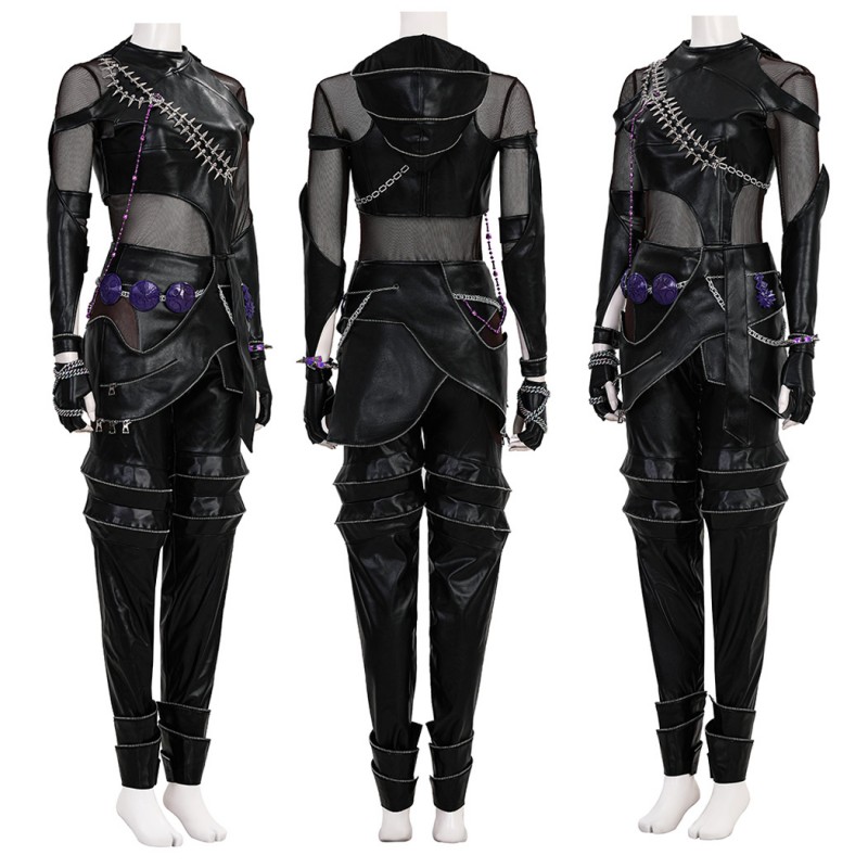 Kpop Zoey Cosplay Costume Black Leather Jacket Women Halloween Suit