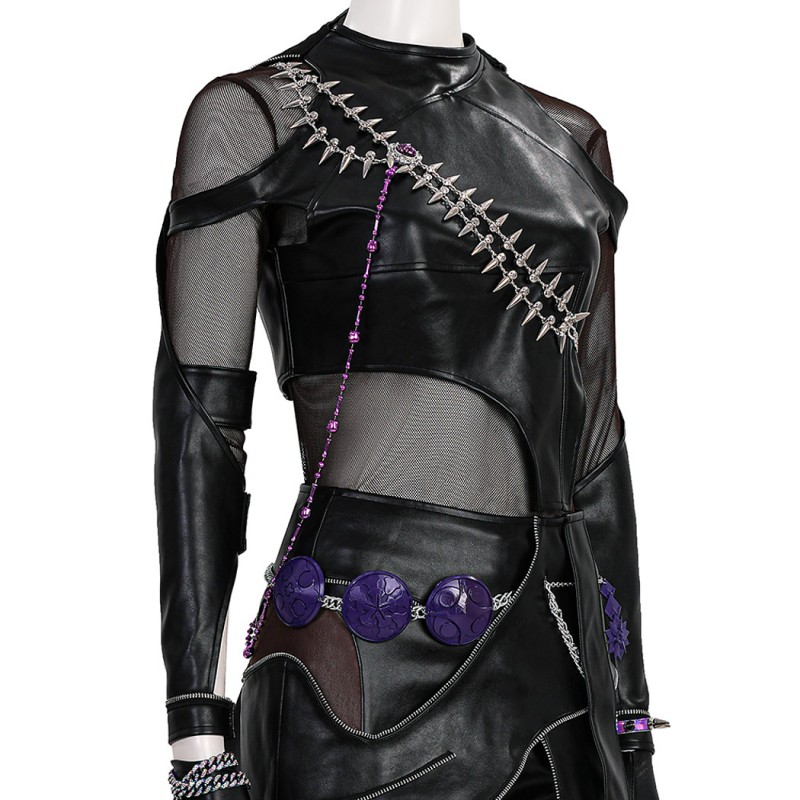 Kpop Zoey Cosplay Costume Black Leather Jacket Women Halloween Suit
