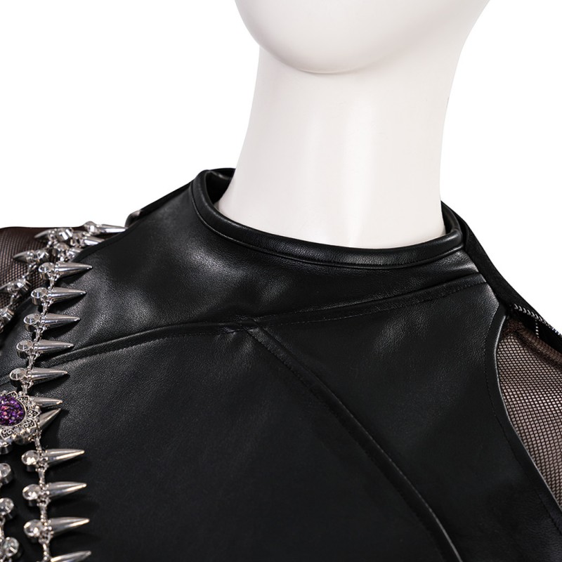 Kpop Zoey Cosplay Costume Black Leather Jacket Women Halloween Suit