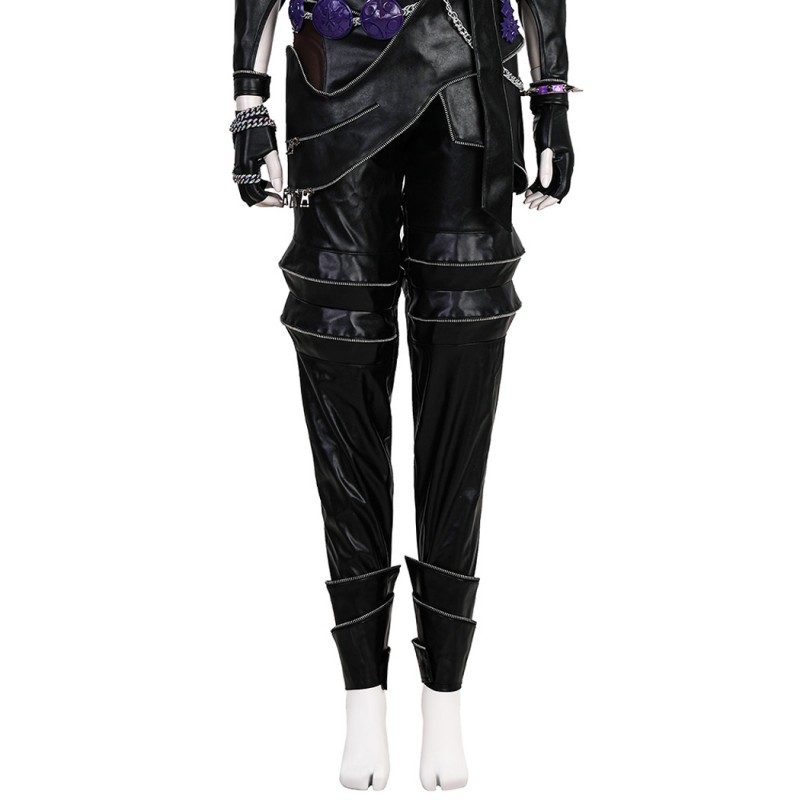 Kpop Zoey Cosplay Costume Black Leather Jacket Women Halloween Suit