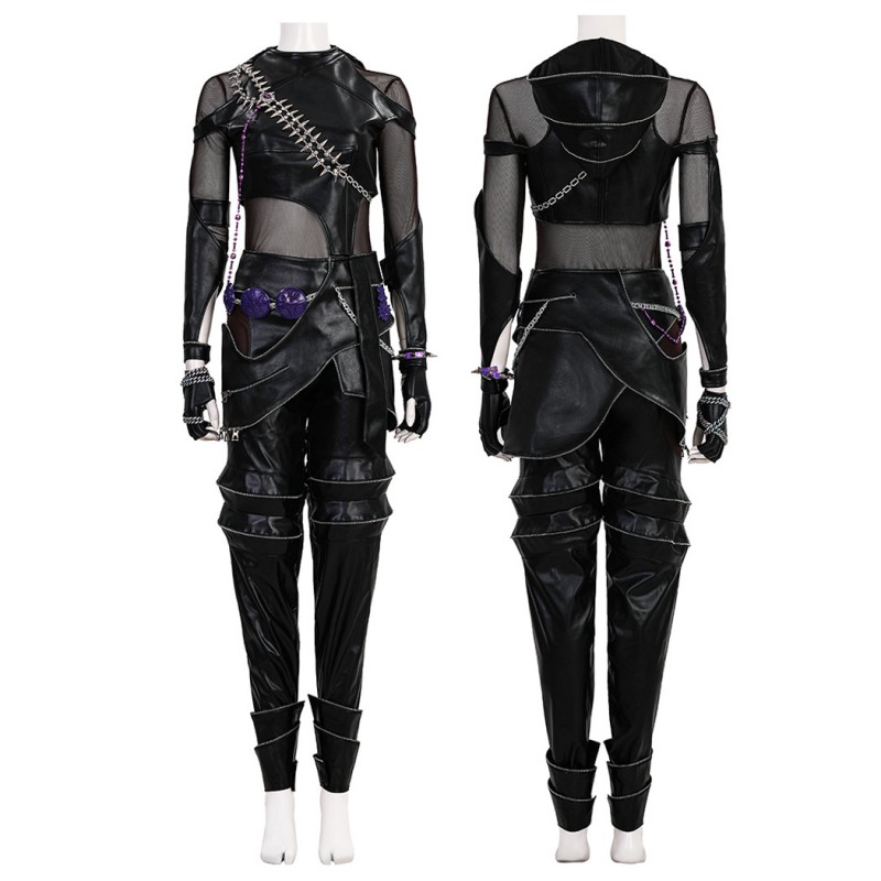 Kpop Zoey Cosplay Costume Black Leather Jacket Women Halloween Suit